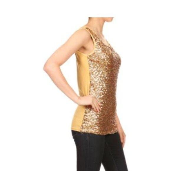 Anna-Kaci Tank Women's Small NWT Sparkle Shine Glitter Sequins - Picture 1 of 11